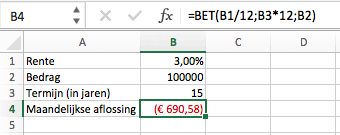 afbetaling lening berekenen