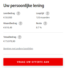 bereken persoonlijke lening